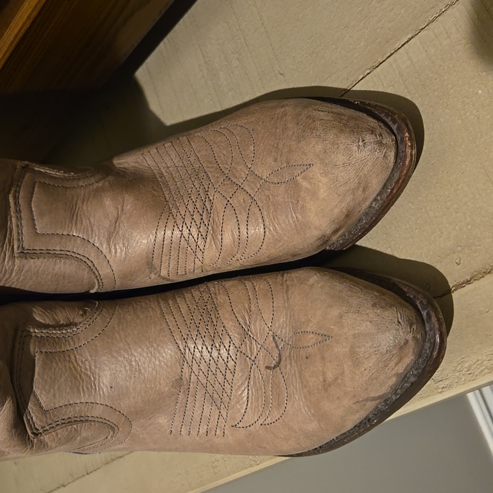Frye leather taupe gray vintage women's western style boots size 8 - Picture 5 of 7